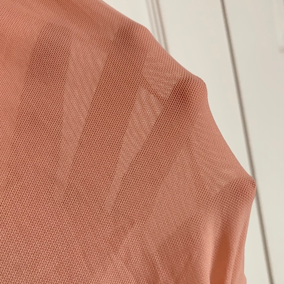 NWOT Pink Sheer Off the Shoulder Thong Bodysuit - Picture 7 of 12